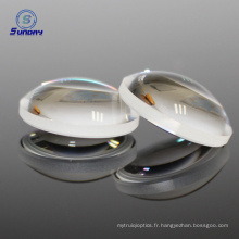 Lentille convexe en verre optique avec revêtement antireflet